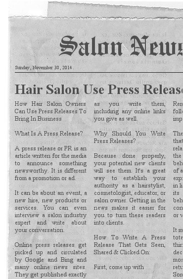 Hair Salon Owners: How To Write A Press Release To Get More Clients | Salon  Plaza