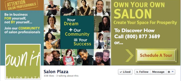 Salon Plaza Facebook Cover Image Call To Action