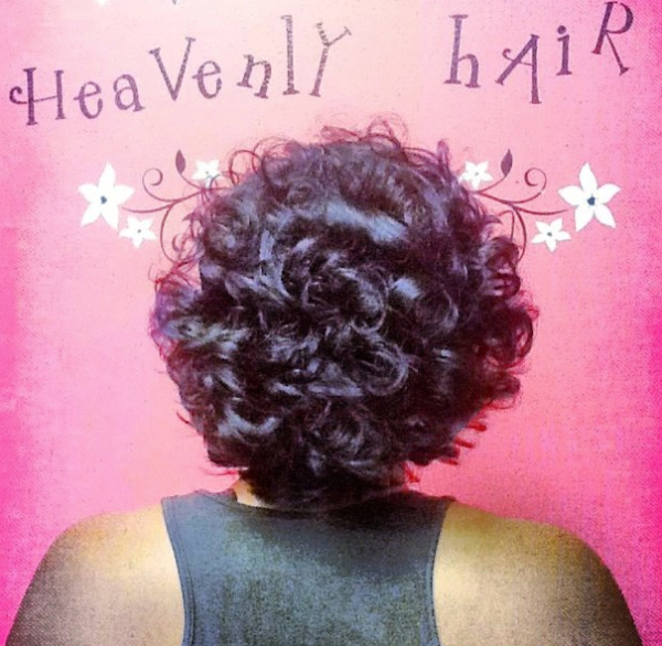 salon design heavenly hair salon woman's short curly hair